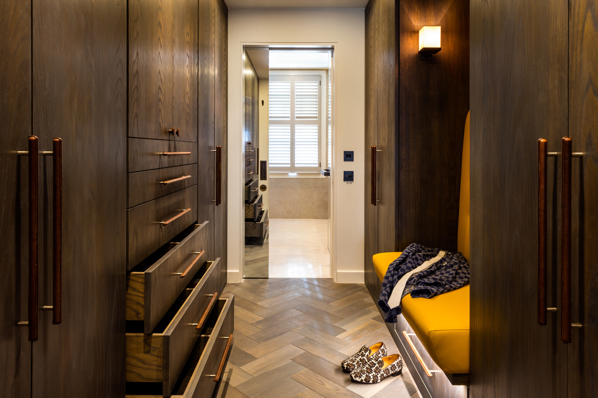 The Sound of Silence - Celebrity interiors. Daniel Hopwood, interior designer London. Dressing room