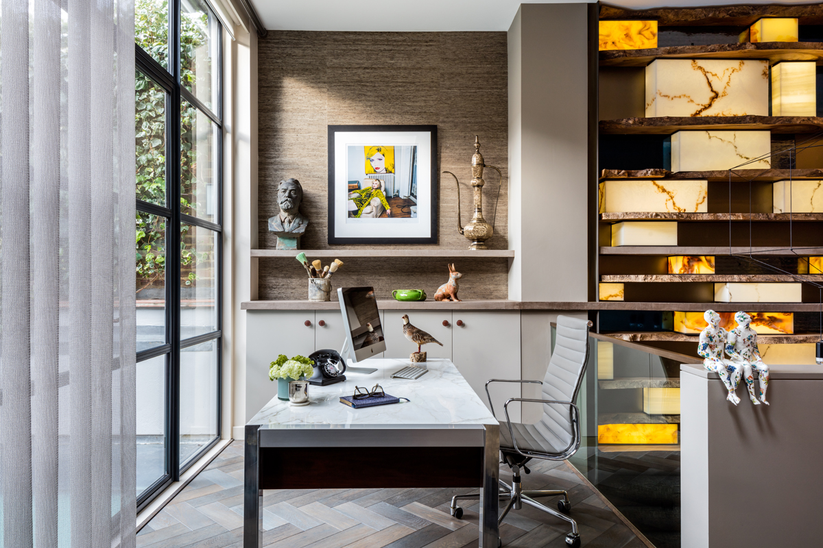 The Sound of Silence - Celebrity interiors. Daniel Hopwood, interior designer London. Desk space